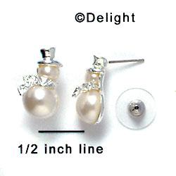 F1153 - Pearl Snowman - Post Earrings (1 Pair per package)