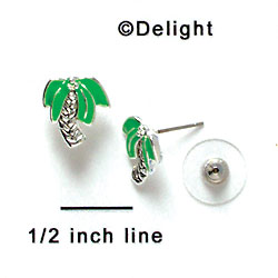 F1155 - Mini Enamel Palm Tree - Post Earrings (1 Pair per package)