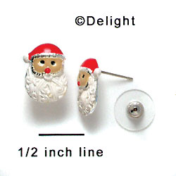 F1161 - Enamel Santa Face - Post Earrings (1 Pair per package)