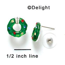 F1163 - Resin Wreath with Swarovski Crystals - Post Earrings (1 Pair per package) 