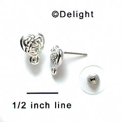 F1171 - Silver Celtic Knot Heart - Post Earrings (1 Pair per package)