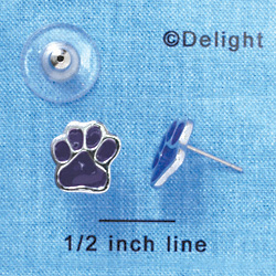 F1181 - Small Purple Paw - Post Earrings (1 Pair per package)