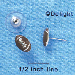F1189 - Mini Enamel Football - Post Earrings (1 Pair per package)