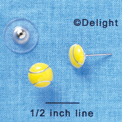 F1190 - Mini Enamel Tennis - Post Earrings (1 Pair per package)