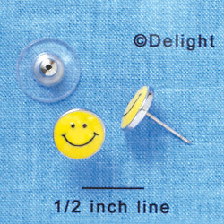 F1194 - Mini Yellow Smiley Face - Post Earrings (1 Pair per package)