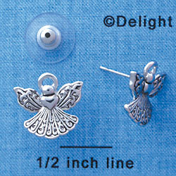F1198 - Mini Angel with Heart - Post Earrings (1 Pair per package)