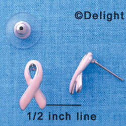 F1201 - Mini Pink Ribbon - Post Earrings (1 Pair per package)