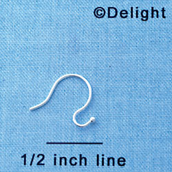 F1203 - French Hook Earwire with ball (rubber earnuts included) (12 per package)