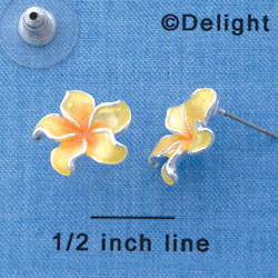 F1237 - Yellow & Orange Plumeria Flower - Post Earrings