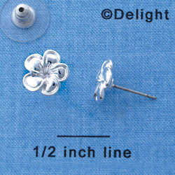 F1244 - Small Silver Flower - Post Earrings