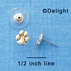 F1251 tlf - Gold Mini Paw - Post Earrings (1 Pair per package)