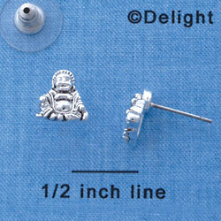 F1256 tlf - Mini Silver Buddha - Post Earrings (1 Pair per Package)