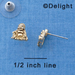 F1257 tlf - Mini Gold Buddha - Post Earrings (1 Pair per Package)