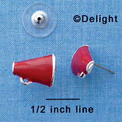 F1264 tlf - Mini Maroon Megaphone - Post Earrings