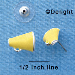 F1266 tlf - Mini Yellow Megaphone - Post Earrings