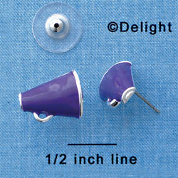 F1268 tlf - Mini Purple Megaphone - Post Earrings