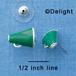 F1269 tlf - Mini Green Megaphone - Post Earrings