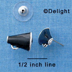 F1270 tlf - Mini Black Megaphone - Post Earrings