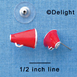 F1271 tlf - Mini Red Megaphone - Post Earrings