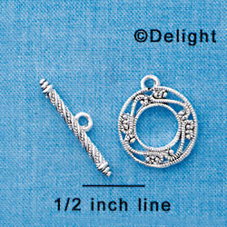 F1291 tlf - Silver Fancy Filigree Toggle Clasp