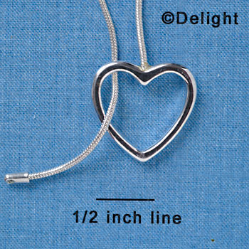 F1338 tlf - Silver Snake Chain Necklace with Open Heart