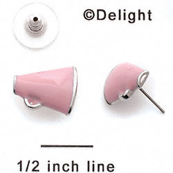 F1346 tlf - Pink Megaphone - Post Earrings (1 pair per package)