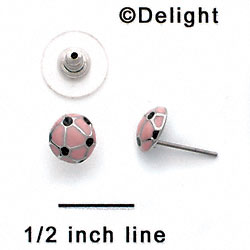 F1347 tlf - Pink Soccerball - Post Earrings (1 pair per package)