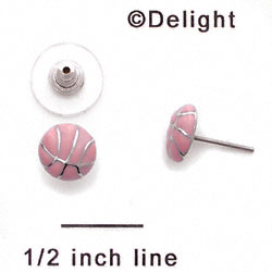 F1350 tlf - Pink Basketball - Post Earrings (1 pair per package)