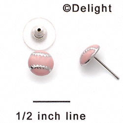F1351 tlf - Pink Softball - Post Earrings (1 pair per package)