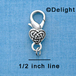 F1358 tlf - Celtic Heart - Im. Rhodium Lobster Claw Clasp