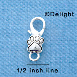 F1359 tlf - Silver Paw - Im. Rhodium Lobster Claw Clasp