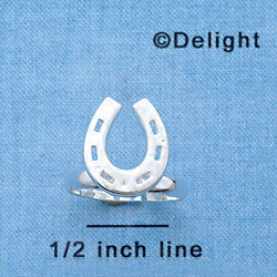 F1382 tlf - Silver Horseshoe - Adjustable - Im. Rhodium Ring