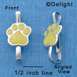 F1388 tlf - Yellow Paw - Im. Rhodium Plated Lanyard Clip