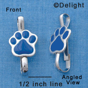 F1391 tlf - Royal Blue Paw - Im. Rhodium Plated Lanyard Clip