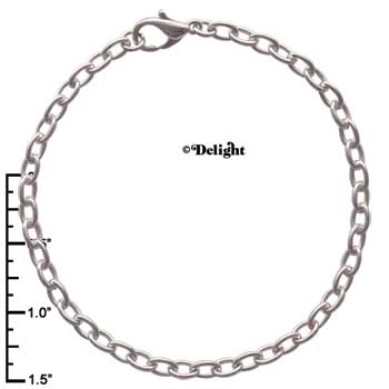 F1397 tlf - 8 Medium Chain Bracelet - Im. Rhodium Plated