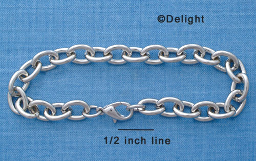 F1398 tlf - 7 Large Chain Bracelet - Im. Rhodium Plated