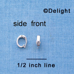 F1424 tlf - 8x6x2mm Hinged Bail - Silver Plated Finding