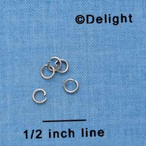 G1009 tlf - 4mm Jump Rings - 21 Gauge (.7mm) - Im. Rhodium Plated