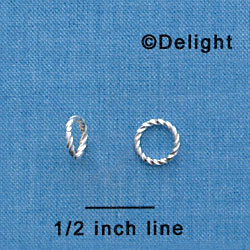 G1026 tlf - 8mm Fancy Jump Ring (1mm) - Silver Plated