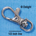 F2862 - Imitation Rhodium Swivel Clasp - (1 per package)