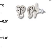 F1065 - Mini Heart with Loop Post Earrings (Back included) (1 pair per package)