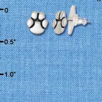 F1069 - Mini Silver Paw Post Earrings (Back included) (1 pair per package)