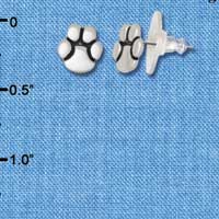 F1069 - Mini Silver Paw Post Earrings (Back included) (1 pair per package)