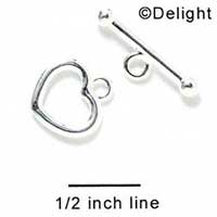F1082 - Heart and Bar Toggle Clasp (1 set per package)