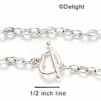 F1084 - Silver Chain Bracelet with Heart Toggle