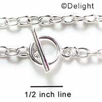 F1085 - Silver Chain Bracelet with Circle Toggle