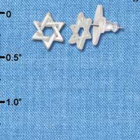 F1114 - Mini Silver Star of David - Post Earrings (1 pair per package)