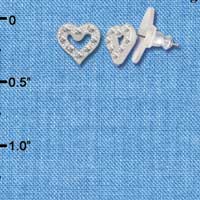 F1135 - Mini Clear Swarovski Crystal Hearts - Post Earrings (1 Pair per package)