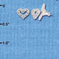 F1137 - Mini Clear Swarovski Crystal Hearts - Post Earrings (1 Pair per package)