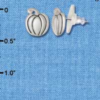 F1140 - Small Silver Pumpkins - Post Earrings (1 Pair per package)